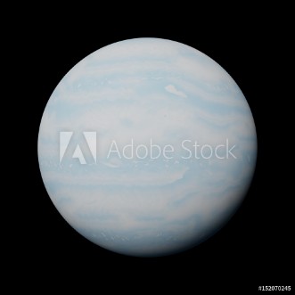 Picture of Planet Uranus isolated on black background 